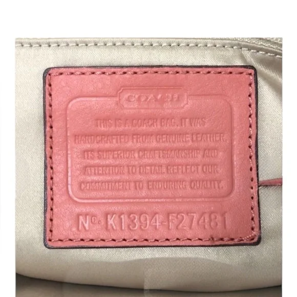 Coach Taylor Flap Shoulder Bag Coral Leather Silver Hardware K1394-F27481 EUC